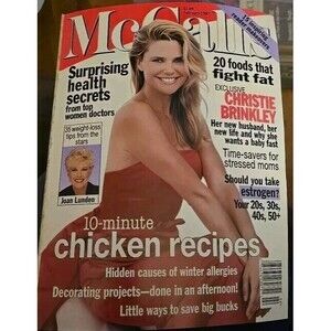 McCall’s Magazine February 1997 Christie Brinkley Cover No Label Newsstand